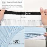 PHF 6PCS 100% Rayon Derived from Bamboo_ Sheets Set Queen Size, Cooling Sheets for Hot Sleepers, Wider Elastic Band & 16" Deep Pocket, Luxury Silky Soft Breathable Bedding Set & Pillowcase, Sky Blue