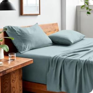 Bare Home Twin XL Sheet Set - Luxury 1800 Ultra-Soft Stonewashed Microfiber - Double Brushed - Deep Pockets - Easy Fit - Breathable Bedding - Sheet Sets & Pillowcases (Twin XL, Sea Spray)