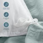 Bare Home Ultra Soft Washed Microfiber Extra Long Duvet Cover with Zipper and Securing Ties and 1 Std. Pillow Sham, Linen-Like Look, Easy Care, Hypoallergenic (Twin/Twin XL, Sea Spray)