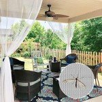RYB HOME Outdoor Mosquito Net for Porch/Patio/Canopy/Gazebo - 2 Panels Waterproof Outdoor Sheer Tulle Curtains Mesh Net Privacy Drapes with DIY Adjustable Length, White, W118 x L98 inches