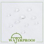 RYB HOME Outdoor Mosquito Net for Porch/Patio/Canopy/Gazebo - 2 Panels Waterproof Outdoor Sheer Tulle Curtains Mesh Net Privacy Drapes with DIY Adjustable Length, White, W118 x L98 inches