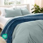 Bare Home Ultra Soft Washed Microfiber Extra Long Duvet Cover with Zipper and Securing Ties and 1 Std. Pillow Sham, Linen-Like Look, Easy Care, Hypoallergenic (Twin/Twin XL, Sea Spray)