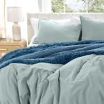 Bare Home Ultra Soft Washed Microfiber Extra Long Duvet Cover with Zipper and Securing Ties and 1 Std. Pillow Sham, Linen-Like Look, Easy Care, Hypoallergenic (Twin/Twin XL, Sea Spray)