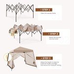 COOS BAY 10x10 Pop Up Canopy Tent with Screen Netting, Slant Leg, Instant Folding Shelter, 64 Sq Ft Shade, One Person Set up, Beige