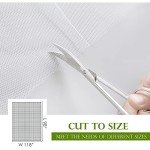 RYB HOME Outdoor Mosquito Net for Porch/Patio/Canopy/Gazebo - 2 Panels Waterproof Outdoor Sheer Tulle Curtains Mesh Net Privacy Drapes with DIY Adjustable Length, White, W118 x L98 inches