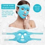 ZNÖCUETÖD Cold Face Eye Mask Ice Pack Reduce Facial Puff, Dark Circles, Gel Beads Hot Heat Cold Compress Pack, Face SPA for Woman Sleeping, Pressure, Headaches, Skin Care, Post Laser Care[Blue]