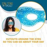 USA Merchant - 2 Redesigned Therapeutic Spa Gel Bead Eye Masks - Hot/Cold Reusable Ice Packs with Flexible Beads - Compress Therapy for Puffy Eyes, Dark Circles, Headaches, Migraines, Stress Relief