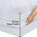 Utopia Bedding Quilted Fitted Mattress Pad, Queen Size, Elastic Fitted Mattress Topper Protector and Cover Stretches up to 16 Inches Deep, Machine Washable (White)