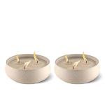 TIKI Citronella Candle 2-Pack – 7-Inch White Wax Bowl with Concrete Finish – Outdoor Decorative Candles for Patio, Deck, Garden, Backyard & Camping