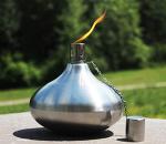 Seraphic Citronella Torch Candles for Outdoor Patio and Deck - 30oz Large Table Top Stainless Steel Metal Burner Torches for Outside, Stainless Steel