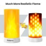 Hompavo 【Upgraded】 LED Flame Lights with Remote & Timer, 4-Mode Rechargeable Battery Operated Flameless Candles, Waterproof Pillar Flickering Lanterns for Bathroom Patio Wedding Halloween Home Decor