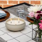 TIKI Citronella Candle 2-Pack – 7-Inch White Wax Bowl with Concrete Finish – Outdoor Decorative Candles for Patio, Deck, Garden, Backyard & Camping