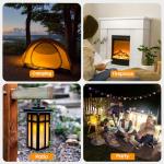 Hompavo 【Upgraded】 LED Flame Lights with Remote & Timer, 4-Mode Rechargeable Battery Operated Flameless Candles, Waterproof Pillar Flickering Lanterns for Bathroom Patio Wedding Halloween Home Decor