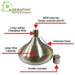 Seraphic Citronella Torch Candles for Outdoor Patio and Deck - 30oz Large Table Top Stainless Steel Metal Burner Torches for Outside, Stainless Steel