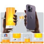 Hompavo 【Upgraded】 LED Flame Lights with Remote & Timer, 4-Mode Rechargeable Battery Operated Flameless Candles, Waterproof Pillar Flickering Lanterns for Bathroom Patio Wedding Halloween Home Decor