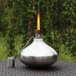 Seraphic Citronella Torch Candles for Outdoor Patio and Deck - 30oz Large Table Top Stainless Steel Metal Burner Torches for Outside, Stainless Steel