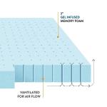 Best Price Mattress 1.5 Inch Ventilated Memory Foam Mattress Topper, Cooling Gel Infusion, CertiPUR-US Certified, Queen Blue