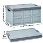 Phyllia Foldable Storage Boxes with Lidsz, 3 Pack Collapsible Plastic Storage Bins Organizer Containers Baskets Cub with Cover,Stackable Utility Crates Storage Box (Blue, 30L)