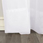 No. 918 Emily Sheer Voile Single Curtain Panel, 59 x 108 Inch, White