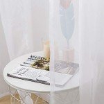 MIULEE 2 Panels Solid Color White Sheer Window Curtains Elegant Window Voile Panels/Drapes/Treatment for Bedroom Living Room (54 X 84 Inches White)