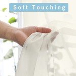 OWENIE Sheer Curtains 84 inch Length, Ivory Sheer Cutains 2 Panels Set for Bedroom/Living Room, Rod Pocket Voile Fimly Drapes, 2pcs, Each 42" W x 84" L