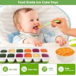 Ice Cube Trays, 4 Pack Durable Stackable Ice Trays for Freezer with Spill-Resistant & Removable Lids, LFGB Certified and BPA Free, Easy-Release 56 pcs Silicone Ice Maker for Cocktail, Coffee, Beer