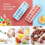 Ice Cube Trays 4 Pack, Airabc Silicone with Removable Lid, Easy-Release Flexible 14-cube Trays, LFGB Certified and BPA Free, Stackable Covers for Cocktail, Freezer