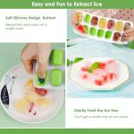 Ice Cube Trays, 4 Pack Durable Stackable Ice Trays for Freezer with Spill-Resistant & Removable Lids, LFGB Certified and BPA Free, Easy-Release 56 pcs Silicone Ice Maker for Cocktail, Coffee, Beer