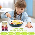 Ice Cube Trays 4 Pack, Airabc Silicone with Removable Lid, Easy-Release Flexible 14-cube Trays, LFGB Certified and BPA Free, Stackable Covers for Cocktail, Freezer