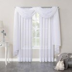 No. 918 Emily Sheer Voile Single Curtain Panel, 59 x 108 Inch, White