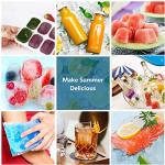 Ice Cube Trays 4 Pack, Airabc Silicone with Removable Lid, Easy-Release Flexible 14-cube Trays, LFGB Certified and BPA Free, Stackable Covers for Cocktail, Freezer