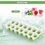 Ice Cube Trays, 4 Pack Durable Stackable Ice Trays for Freezer with Spill-Resistant & Removable Lids, LFGB Certified and BPA Free, Easy-Release 56 pcs Silicone Ice Maker for Cocktail, Coffee, Beer
