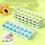 Ice Cube Trays 4 Pack, Airabc Silicone with Removable Lid, Easy-Release Flexible 14-cube Trays, LFGB Certified and BPA Free, Stackable Covers for Cocktail, Freezer