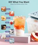 Ice Cube Tray with Lid and Bin – Round Ice Cube Trays for Freezer, BPA-Free Food-Grade Ice Mold, Stackable Ice Ball Maker, Circle Ice Cube Tray for Cocktails, Whiskey, Coffee, and Drinks