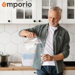 Emporio Kitchen Round Ice Cube Tray with Lid and Bin – Creates 99 Ice Balls (1.1 Inch Size), Stackable Ice Cube Trays, Easy-Release Ice Balls for Drinks and Cocktails, Pack of 1 (3 Trays), Blue