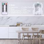 echosari Battery Operated Led Strip Lights White with Remote, 8 Modes, Dimmable, Timer, Self-Adhesive, Cuttable, for PC TV Kitchen Cabinet Shelves Bedroom Decor (3m 90LED)