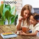 Emporio Kitchen Round Ice Cube Tray with Lid and Bin – Creates 99 Ice Balls (1.1 Inch Size), Stackable Ice Cube Trays, Easy-Release Ice Balls for Drinks and Cocktails, Pack of 1 (3 Trays), Blue