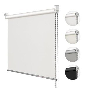 PERYES 100% Blackout Roller Window Shades, Window Roller Blind with Thermal Insulated Waterproof Fabric for Home and Office