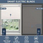 Kerxwerd Motorized Roller Shades, 100% Blackout Smart Shade, Motorized Roller Blinds with Remote Compatible with Alexa Google via Hub, Electric Roller Blind for Window Customized, Jacquard Beige