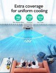 Evaporative Cooler, VAGKRI 2100CFM Air Cooler, 120°Oscillation Swamp Cooler with Remote Control, 24H Timer, 3 Wind Speeds for Outdoor Indoor Use,8 Gallon