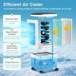 Portable Air Conditioners, 3-IN-1 Evaporative Air Cooler, 2.5 Gal Fast Cooling Portable AC Unit w/Remote & Timer, 3 Speed Quiet Swamp Cooler, Windowless Air Conditioner Fan for Room Office Garage