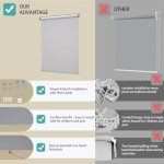 Changshade Cordless Blackout Roller Shades Blinds for Windows,Free-Stop Shades with Valance,Thermal Insulated UV Protection Waterproof Roll Up Window Blinds for Home,Office,Grey,35" W x 72" H