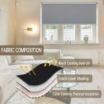 Changshade Cordless Blackout Roller Shades Blinds for Windows,Free-Stop Shades with Valance,Thermal Insulated UV Protection Waterproof Roll Up Window Blinds for Home,Office,Grey,35" W x 72" H