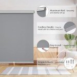Changshade Cordless Blackout Roller Shades Blinds for Windows,Free-Stop Shades with Valance,Thermal Insulated UV Protection Waterproof Roll Up Window Blinds for Home,Office,Grey,35" W x 72" H