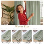 H.VERSAILTEX Blackout Curtains Thermal Insulated Window Treatment Panels Room Darkening Blackout Drapes for Living Room Back Tab/Rod Pocket Bedroom Draperies, 52 x 84 Inch, Light Sage, 2 Panels