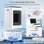 Portable Air Conditioners, 3-IN-1 Evaporative Air Cooler, 2.5 Gal Fast Cooling Portable AC Unit w/Remote & Timer, 3 Speed Quiet Swamp Cooler, Windowless Air Conditioner Fan for Room Office Garage