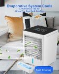 Portable Air Conditioners, Personal Evaporative Air Cooler with 3 Wind Speeds Touch Screen Small Air Conditioner Fan, Desktop Cooling Fan for Room, Bedroom, Office, Camping