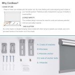 Changshade Cordless Blackout Roller Shades Blinds for Windows,Free-Stop Shades with Valance,Thermal Insulated UV Protection Waterproof Roll Up Window Blinds for Home,Office,Grey,35" W x 72" H