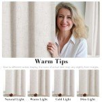 H.VERSAILTEX 100% Blackout Curtains Linen Textured Blackout Curtains for Bedroom Full Light Blocking Thermal Insulated Curtain Panels 84 Inches Long Energy Saving with White Liner, 2 Panels, Ivory