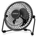 xasla 4 Inch Small USB Desk Fan, Mini Quiet Fan with Metal Construction & Strong Airflow & 360°Adjustable Tilt Angle, Personal Cooling Fan for Desktop Office (Black)…
